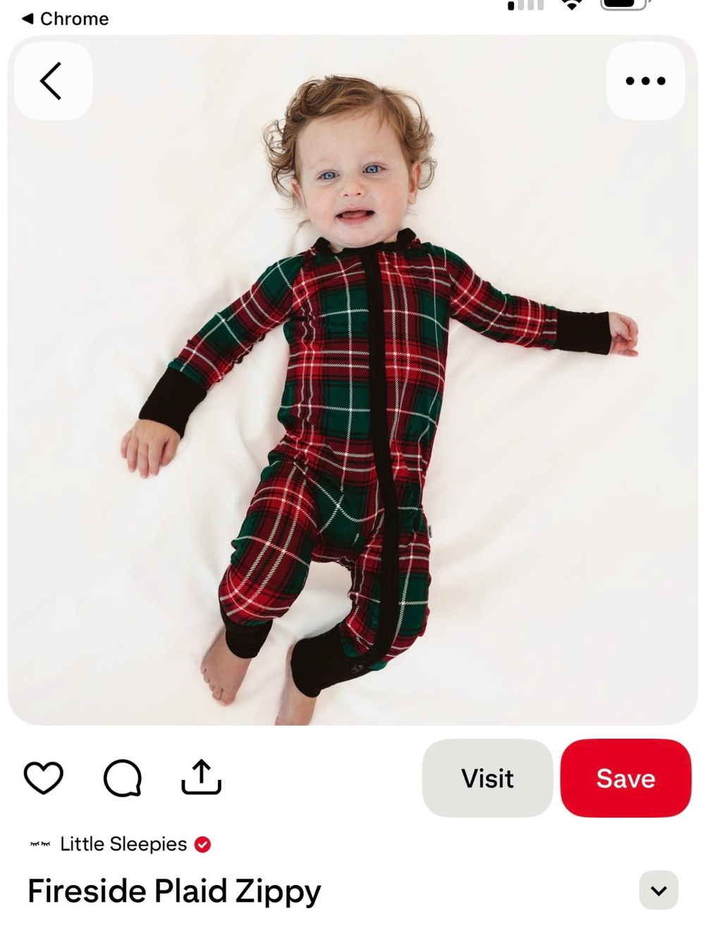 Little Sleepies Plaid Zippy One-Piece - Red & Green